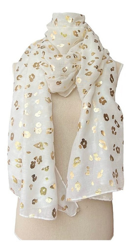 Pashmina Ligera Estampado Dorado Bufanda Juvenil Casual