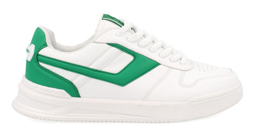 Tenis Urbano Trender Color Blanco Con Verde Para Hombre