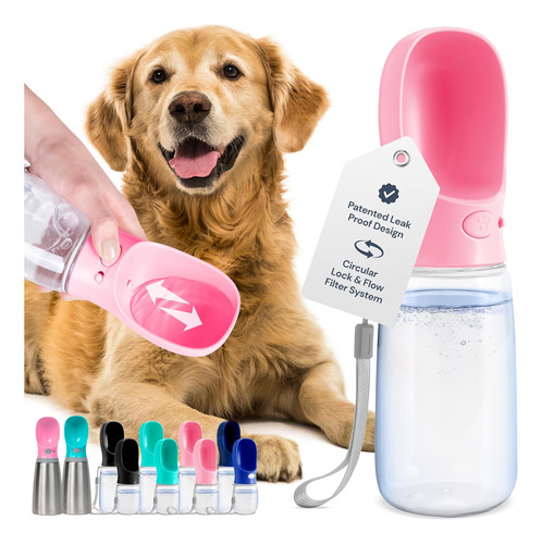 Botella De Agua Portátil Para Perro Con Dosificador, Anti-fu