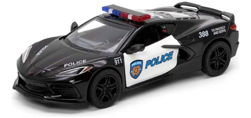 Carro Policia De Colección A Escala 1/36 Corvette 2021 