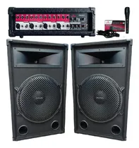 Comprar Combo 2 Bafles 15 500w C\u002Fdriver+consola Potenciada Bluetooth