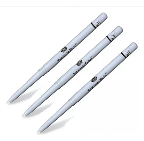 Kit 3 Unid. Lápis Retrátil Macio Branco Marcação Botox