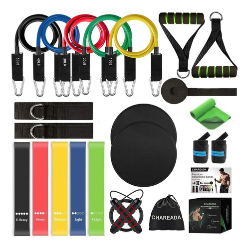 Juego De 23 Bandas De Resistencia Para Entrenamiento, 5 Ban. Color Black,green