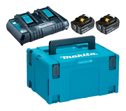 Makpac Makita 198077-8 Cargador Doble Y 2 Baterías 18v 6 Ah