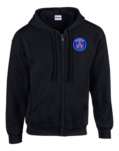 Buzo Capota Cremallera Psg Paris Hoodie Black Premiun