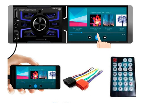 Central Multimidia Mp5 Espelhamento Usb 1 Din Touch Screen
