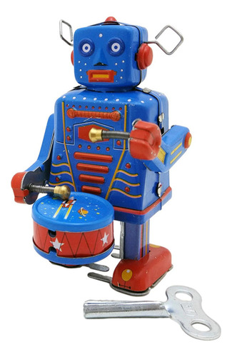 Brinquedo De Robô Baterista Em Estanho Para Decoração De