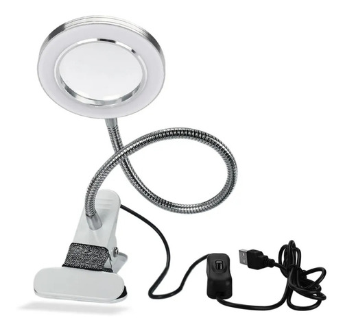 Clip Lámpara De Mesa Diseño Usb Ajustable Blanco Frío Luz