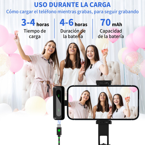 Micrófono Lavalier Inalámbrico Para iPhone iPad Y Android