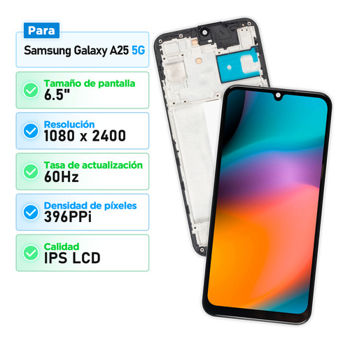 Pantalla Lcd Para Samsung A25 5g Con Marco Sm-a256e/sm-a256b