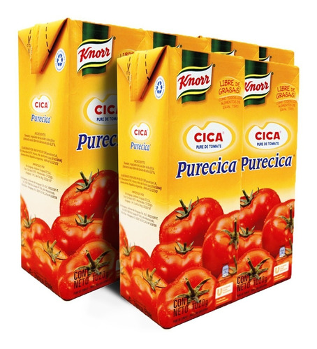 Imagen 1 de 4 de Pack 24u Pure De Tomate Cica X 1020 Gr + Env. Incluido!