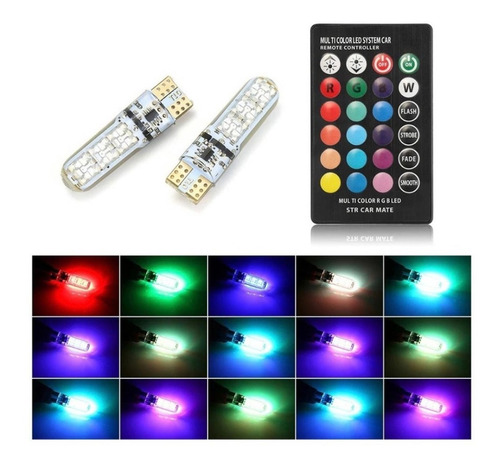 Par Luces Led Cola De Pescado Rgb T10 Multicolor Con Control