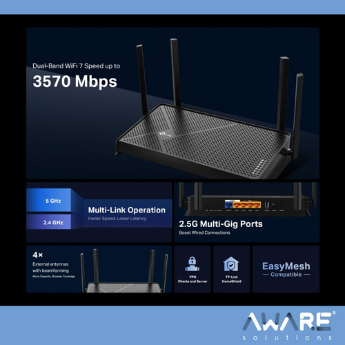 Tp-link Router Wifi 7 Archer Be230 Doble Banda Be3600