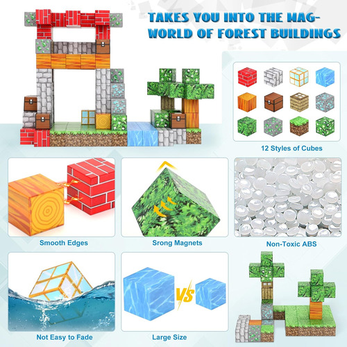 Juego De Bloques Magnéticos De 102 Piezas Para Niños, Bloque