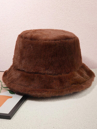 Sombrero Bucket Hat Peluche Marron