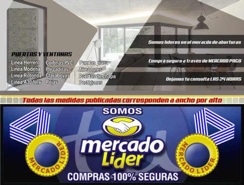 Imagen 4 de 6 de Porton Aluminio 240x200 M519 Vidrio Vertical Abershop