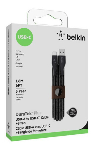 Imagen 1 de 10 de Belkin Cable De Datos Usb-a/usb-c Ultrafuerte Reforzado 1.8m