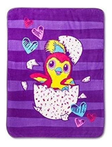 Hatchimals Plush Throw Para Niños Niñas 46 X 60 Rosa Púr