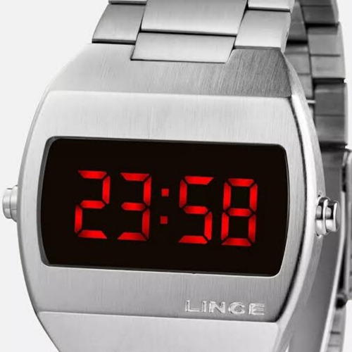 Relógio Lince Masculino Prateado Original Led Mdm4620l Vxsx
