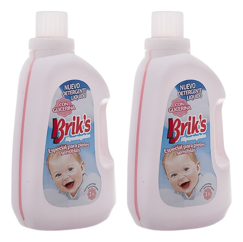 Detergente Hipoalergénico Brik's Bebé Piel Sensible 3 L X2
