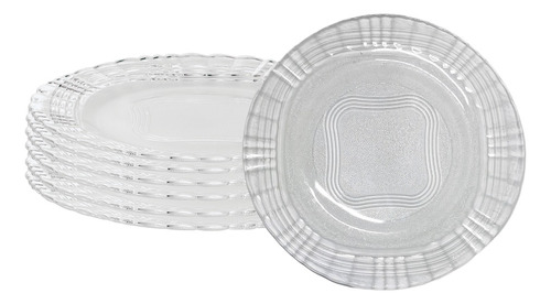 Plato Torta Wheaton Crystal Line 29cm Vidrio Transparente X6