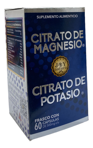 Citrato De Magnesio Y Potasio 60 Cápsulas Joy Natura Sabor Sin Sabor