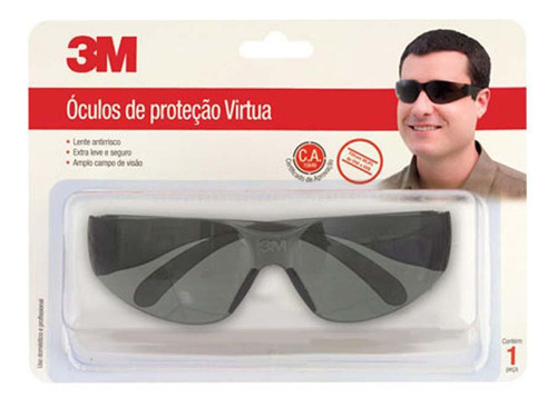 Óculos Virtua Ar Cinza Anti Risco 3m
