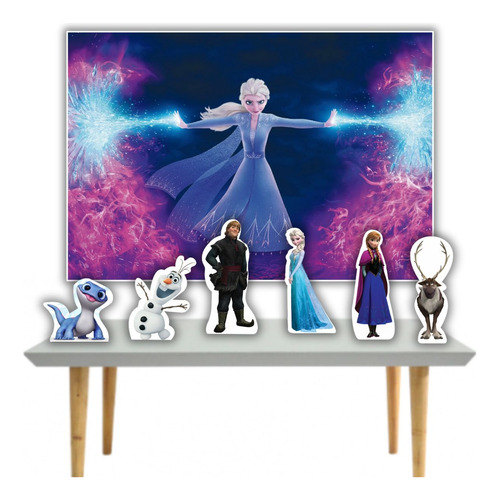 Kit Festa Displays E Painel Decorativo Tema Frozen
