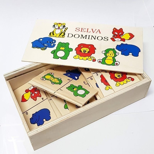 Domino Madera Animales Frutas Juego Didactico Para Niños