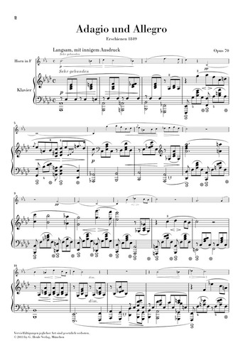 R. Schumann: Adagio And Allegro Op.70 For Piano And Horn.