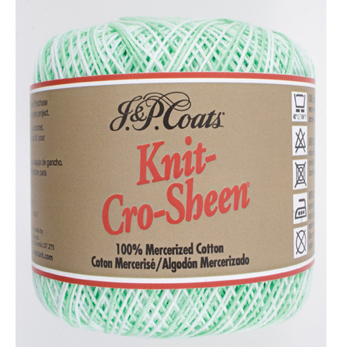 Coats Crochet Cro-sheen Algodon Talla 10 Tono Verde