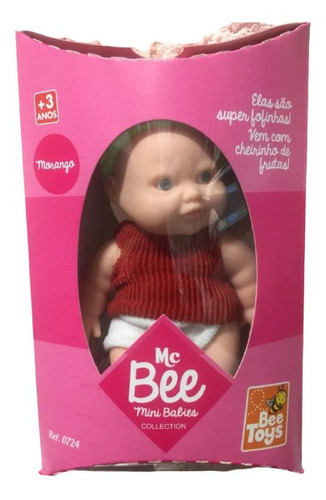 Boneca Mc Bee Mini Babies - Referencia 0724 - Morango