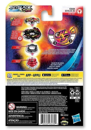 Beyblade Burst Rise Venom Devolos D5 Hypersphere - Hasbro