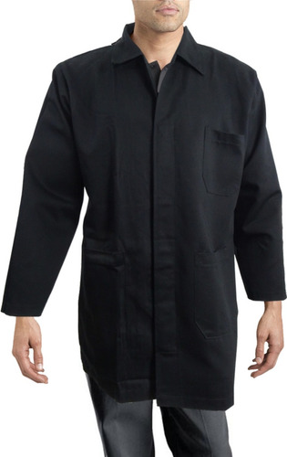 Imagen 1 de 2 de Bata Para Trabajo Industrial Negra 100% Algodón 30-42