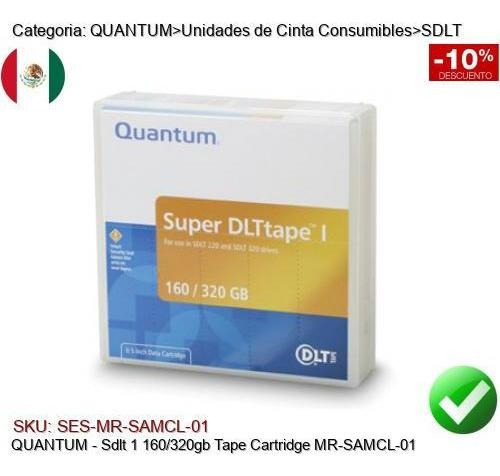 Imagen 1 de 1 de Quantum Sdlt 1 160/320gb Cinta Respaldo Mr-samcl-01