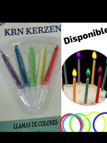 Velas De Cumpleaños Llama De Colores X Docena Mayor 