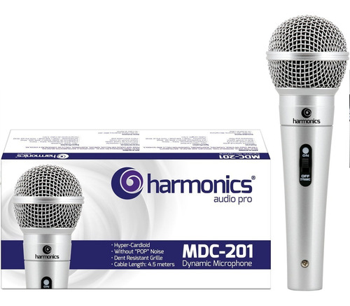 Microfone Dinâmico Mdc201 Harmonics Prata Oferta! Promoção!