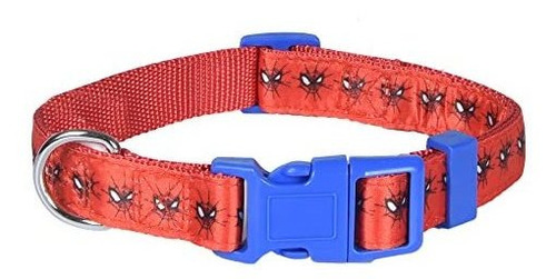 Marvel Comics Spiderman Dog Collar, Small Red And 698yt