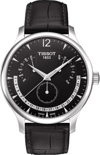 Reloj Tissot Tradition Perpetual Fondo Negro Cuero 