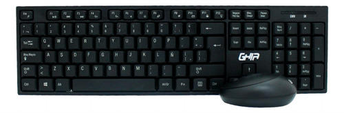Kit De Teclado Y Mouse Inalámbrico Ghia Receptor Ubs Español Negro Negro