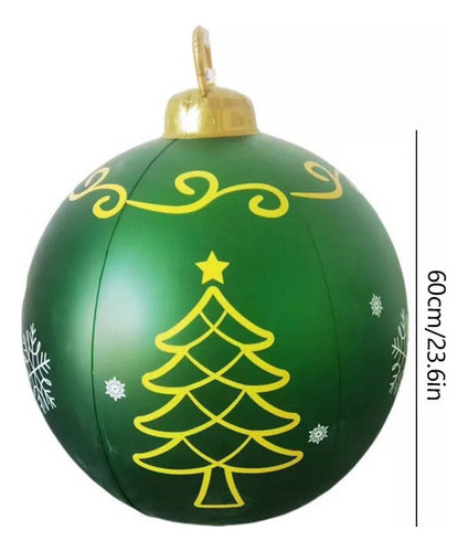 \ Decoración De Bola De Navidad Inflable De 60 Cm Con Luz