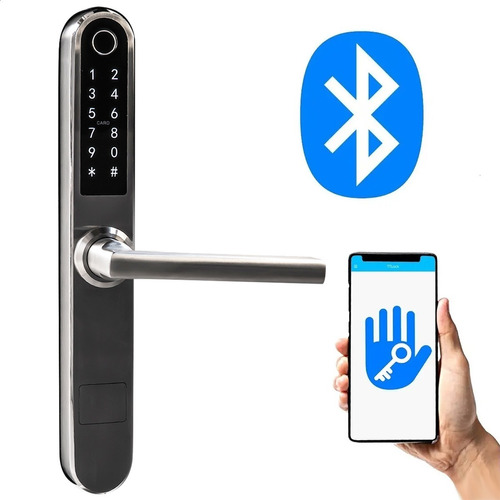Imagen 1 de 10 de Cerradura Biometrica Smart Bluetooth Wifi Premium Exterior