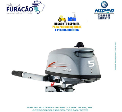 Imagem 2 de 4 de Motor De Popa Hidea 2 Tempos 5hp Fhs