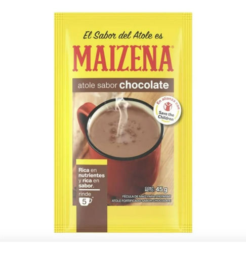 Fécula De Maíz Maizena Atole Sabor Chocolate 6 Piezas De 47g