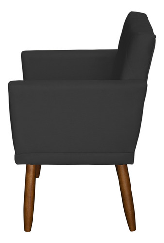 Kit 2 Poltronas Decorativas Para Sala De Estar Reforçadas Cor Preto Desenho Do Tecido Suede Liso