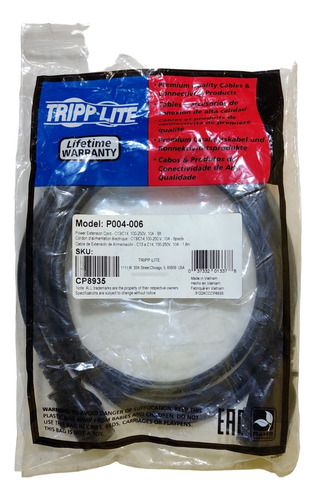 Cable De Poder Pdu C13-c14 Tripp Lite