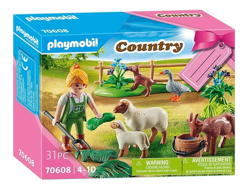 Brinquedo Playmobil Country Fazenda Com Animais Sunny 70608