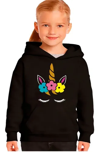 Sudadera Negra Unicornio Para Niña