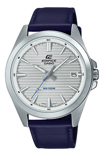 Reloj Hombre Casio Efv-140l-7avudf Edifice Color de la correa Azul Color del bisel Plateado Color del fondo Plateado