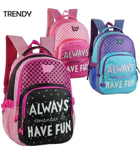 Imagen 2 de 6 de Mochila Escolar Nena Arco Iris Reforzada Divisiones Colores